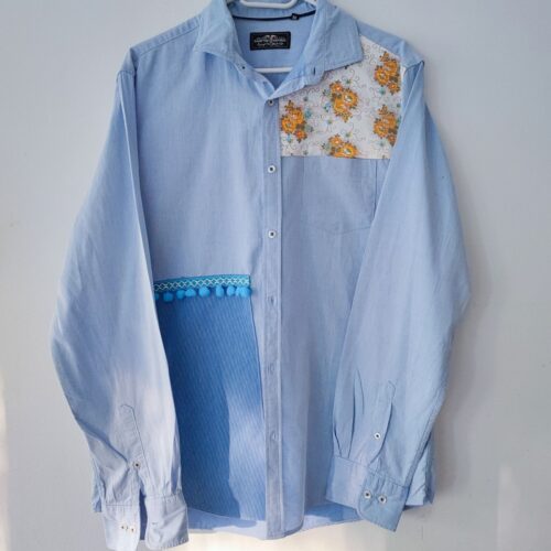Błękitna koszula oversize, Vintage, przód — kopia — kopia