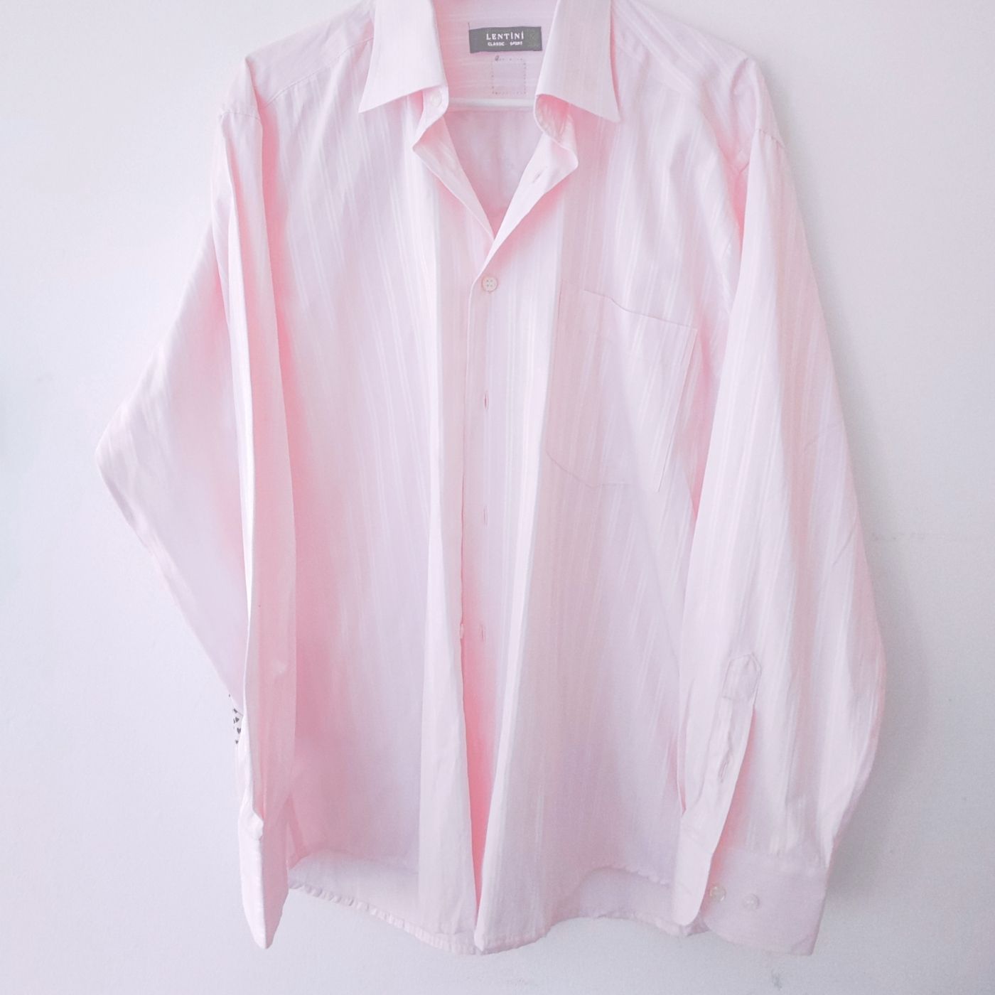 Różowa, pastelowa koszula oversize, z kieszonką
