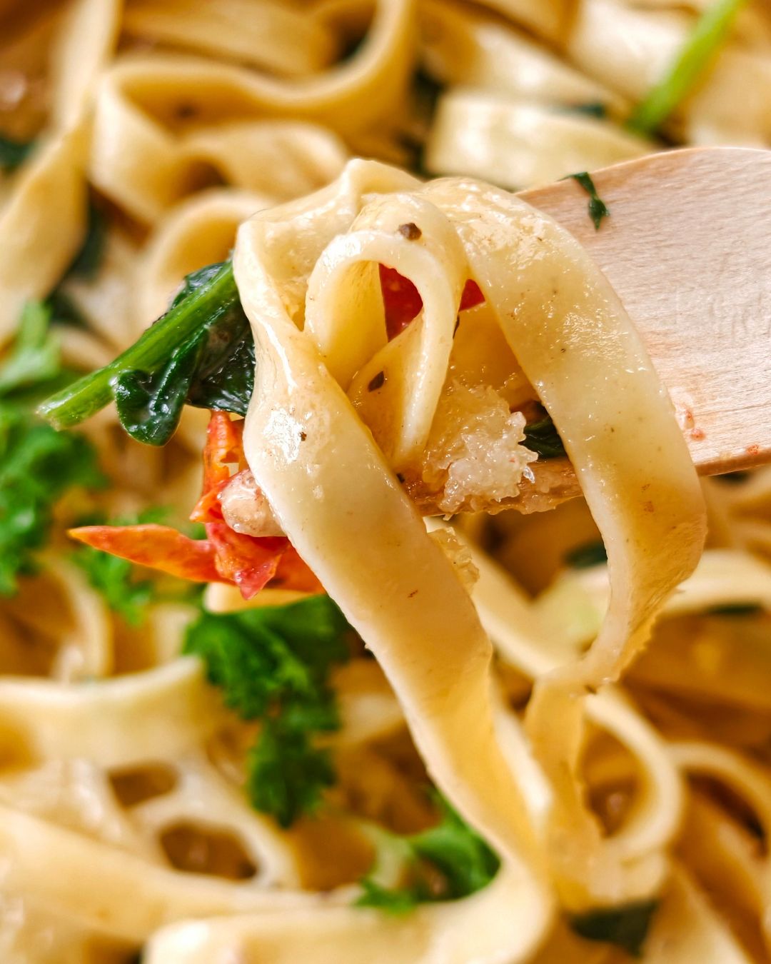 Tagliatelle ze szpinakiem